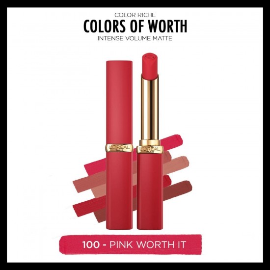 Loreal Paris Color Riche Colors Of Worth Intense Volume Matte Ruj - 100 Pink Worth It