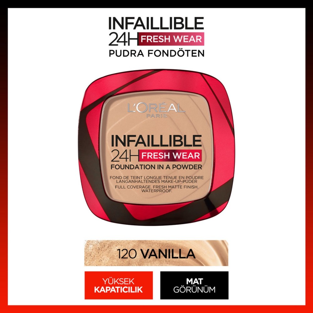 Loreal Infaillible 24H Fresh Wear Pudra Fondöten 120 Vanilla