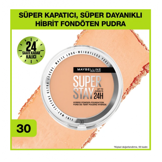 Maybelline New York Superstay Hibrit Pudra-Fondöten - 30 Maybelline New York Superstay Hibrit Pudra-Fondöten - 30