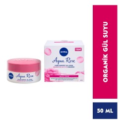 NIVEA Aqua Rose Hyaluron ve Organik Gül Suyu İçeren Nemlendirici Jel Yüz Kremi (50 ml)