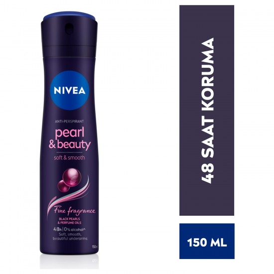 NIVEA Kadın Sprey Deodorant Pearl&Beauty Fine Fragrance,48 Saat Anti-perspirant Koruma 150ml