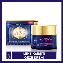 NIVEA Luminous630 Leke Karşıtı Gece Yüz Bakım Kremi 50ml,Hyaluronik Asit, Tüm Cilt Tipleri 50 ML NIVEA Luminous630 Leke Karşıtı Gece Yüz Bakım Kremi 50ml,Hyaluronik Asit, Tüm Cilt Tipleri 50 ML