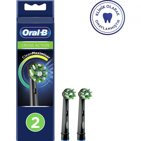Oral-B Oral-B  Şarjlı Diş Fırçası Yedek Başlığı Siyah Cross Action 2li