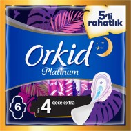 Orkid Platinum Gece Extra 6 Adet Tekli Paket Hijyenik Ped