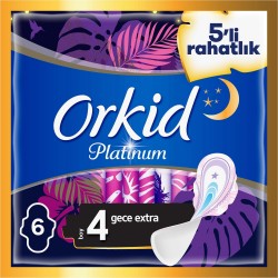 Orkid Platinum Gece Extra 6 Adet Tekli Paket Hijyenik Ped