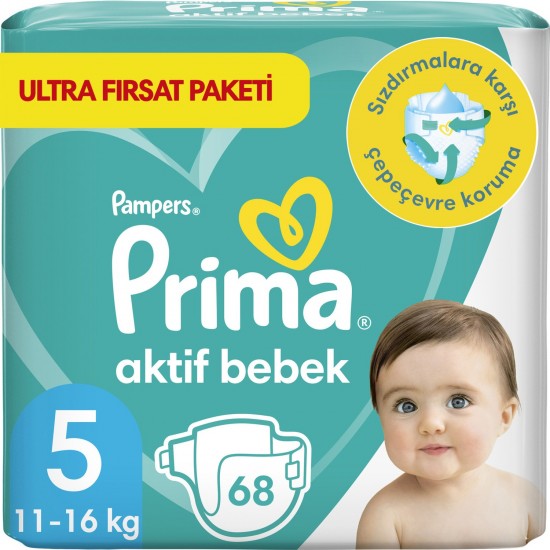 Prima Bebek Bezi Aktif Bebek 5 Numara 68 Adet Ultra Fırsat Paketi Prima Bebek Bezi Aktif Bebek 5 Numara 68 Adet Ultra Fırsat Paketi