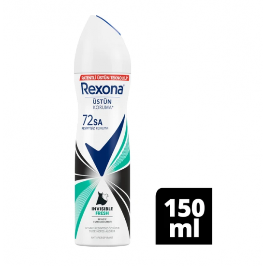 Rexona Kadın Sprey Deodorant Invisible Fresh Deep 72 Saat Kesintisiz Üstün Koruma 150 ml