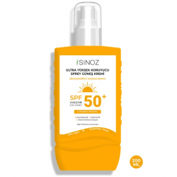 Sinoz SPF50+ Ultra Yüksek Koruyucu Vücut Güneş Kremi - Nemlendirici Hassas Bakım - 200 ml Sprey Sinoz SPF50+ Ultra Yüksek Koruyucu Vücut Güneş Kremi - Nemlendirici Hassas Bakım - 200 ml Sprey