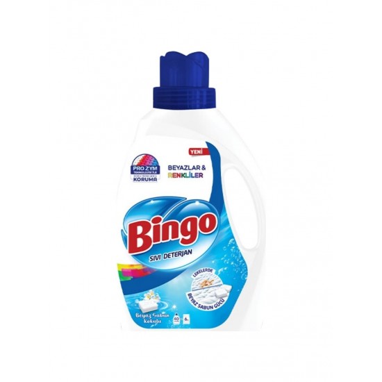 BINGO SIVI DET.2600 ML RENKLI BEYAZ SABUN KOKULU