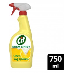 Cif Krem Sprey Ultra Yağ Çözücü Yüzey Temizleyici Limon 750 ml Cif Krem Sprey Ultra Yağ Çözücü Yüzey Temizleyici Limon 750 ml