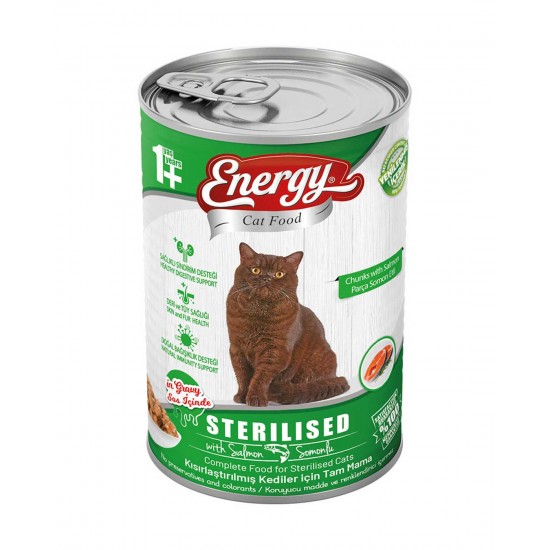 Energy Kedi Maması Islak 400 gr Somonlu Kısırlaştırılmış