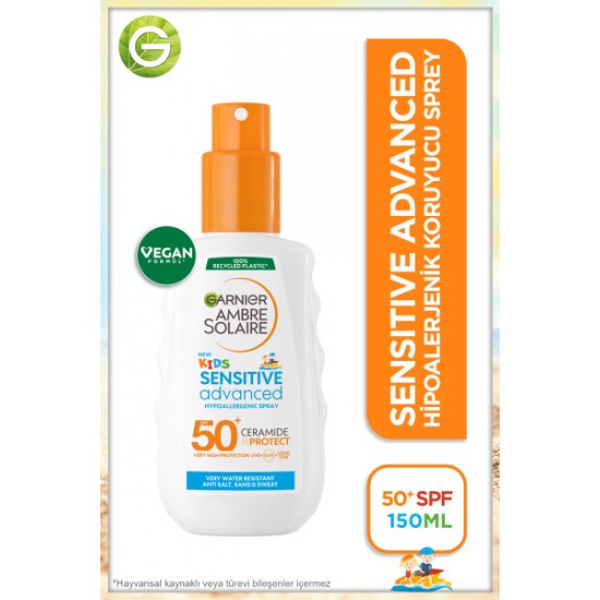 Garnier Ambre Solaire Sensitive Advanced Çocuk Hipoalerjenik Güneş Koruyucu Sprey SPF50+ 150ML