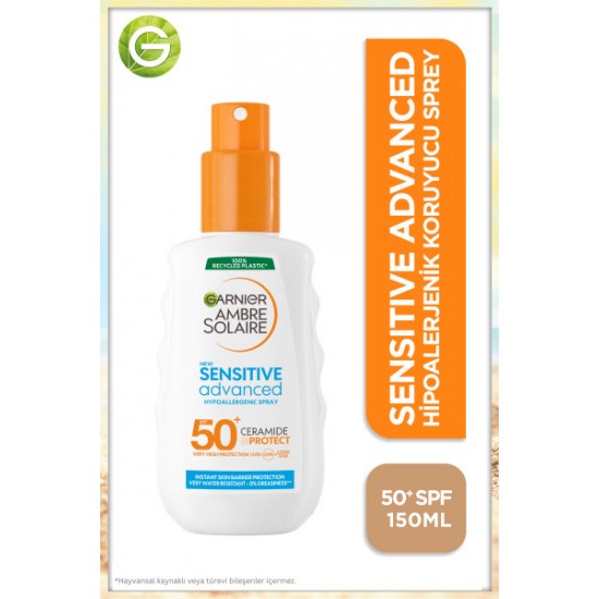 Garnier Ambre Solaire Sensitive Advanced Hipoalerjenik Güneş Koruyucu Sprey SPF50+ 150ML