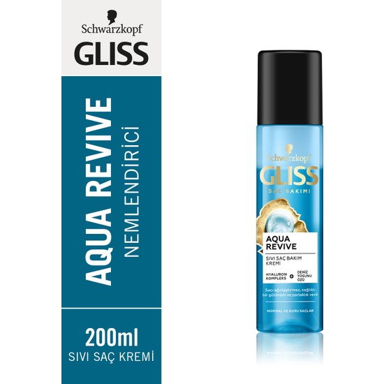 Gliss Aqua Revive Hyaluron ve Deniz Yosunu içeren Nemlendirici Sıvı Saç Kremi 200ml