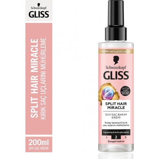 Gliss Split Hair Miracle Kırık Uçları Mühürleyici Sıvı Saç Kremi 200 Ml