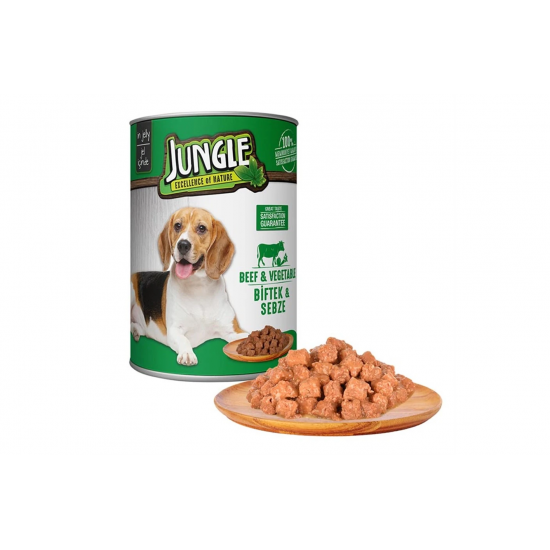 JUNGLE KOPEK KONSERVESI BIFTEK&SEBZELI 400 GR