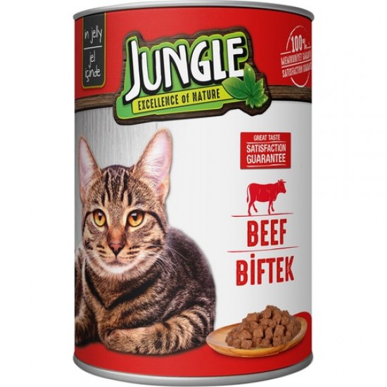 JUNGLE KEDI KONSERVESI BIFTEKLI 400 GR JUNGLE KEDI KONSERVESI BIFTEKLI 400 GR