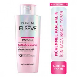 L'Oréal Paris Elseve Glycolic Gloss Mükemmel Parlaklık için Bakım Yapan Şampuan 200ml
