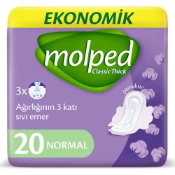 Molped Kalın Ped Klasik Normal Ekonomik 20 Adet Molped Kalın Ped Klasik Normal Ekonomik 20 Adet