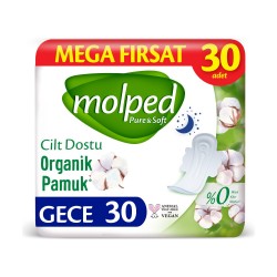 Molped Pure&Soft Hijyenik Ped Mega Gece 30 Adet Molped Pure&Soft Hijyenik Ped Mega Gece 30 Adet