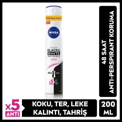 Nivea Kadın Sprey Deodorant Black & White Invisible Clear 48 Saat Anti-Perspirant Koruma 200 ml Ekonomik Boy Nivea Kadın Sprey Deodorant Black & White Invisible Clear 48 Saat Anti-Perspirant Koruma 200 ml Ekonomik Boy