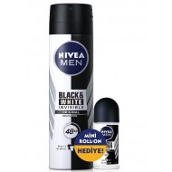 Nivea Men Black White Invisible Erkek Deodorant Sprey 150 Ml + Roll-On 25 Ml Nivea Men Black White Invisible Erkek Deodorant Sprey 150 Ml + Roll-On 25 Ml