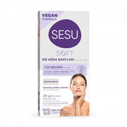 Sesu Soft Yüz Ağda Bandı 12'li Sesu Soft Yüz Ağda Bandı 12'li