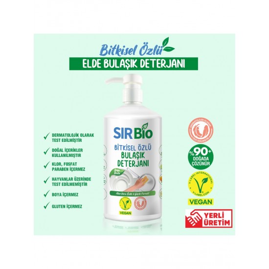 SIR BIO BITKISEL OZLU BULASIK DETERJANI POMPALI 1000 ML