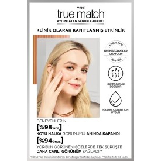 L'Oréal Paris True Match Aydınlatan Serum Kapatıcı - 1R 11 ml L'Oréal Paris True Match Aydınlatan Serum Kapatıcı - 1R 11 ml