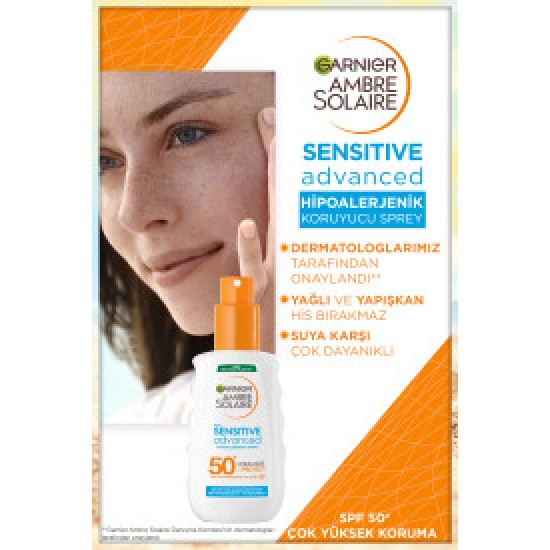 Garnier Ambre Solaire Sensitive Advanced Hipoalerjenik Güneş Koruyucu Sprey SPF50+ 150ML