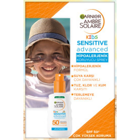 Garnier Ambre Solaire Sensitive Advanced Çocuk Hipoalerjenik Güneş Koruyucu Sprey SPF50+ 150ML