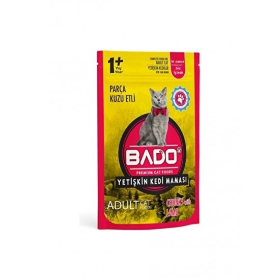 Bado Parça Kuzu Etli Yetişkin Kediler İçin Yaş Mama 85 Gram Bado Parça Kuzu Etli Yetişkin Kediler İçin Yaş Mama 85 Gram
