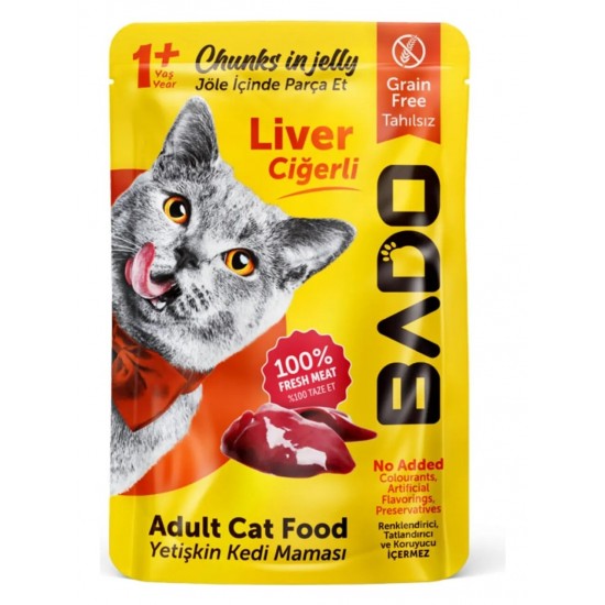 Bado Yaş Kedi Maması Ciğerli Etli 85GR Bado Yaş Kedi Maması Ciğerli Etli 85GR