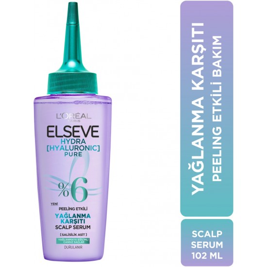Elseve L'oréal Paris Elseve Hydra [hyaluronic] Pure Salisilik Asit Içeren Yağlanma Karşıtı Peeling Etkili Saç Derisi Serumu 102ML