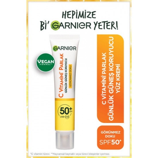 Garnier C Vitamini Günes Koruyucu Yüz Kremi SPF50+ 40ml Garnier C Vitamini Günes Koruyucu Yüz Kremi SPF50+ 40ml