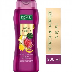 Komili Rich Aroma Refresh&energize Duş Jeli - Ahududu&ylang Ylang - Kalıcı Parfüm Etkili - 500 ml
