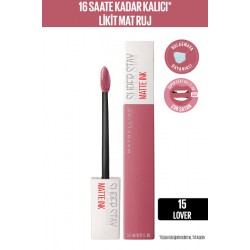 Maybelline New York Super Stay Matte Ink Likit Mat Ruj - 15 Lover - Pembe Maybelline New York Super Stay Matte Ink Likit Mat Ruj - 15 Lover - Pembe