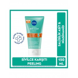 Nivea Derma Skin Clear Niasinamid ve Salisilik Asit (BHA) İçeren Sivilce Karşıtı Yüz Temizleme Peeling 150ml, Karma ve Yağlı Ciltler Nivea Derma Skin Clear Niasinamid ve Salisilik Asit (BHA) İçeren Sivilce Karşıtı Yüz Temizleme Peeling 150ml, Karma ve Yağlı Ciltler