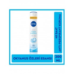 Nivea Kadın Sprey Deodorant Fresh Natural Ter ve Ter Kokusuna Karşı 48 Saat Deodorant Koruması 200 ml Nivea Kadın Sprey Deodorant Fresh Natural Ter ve Ter Kokusuna Karşı 48 Saat Deodorant Koruması 200 ml