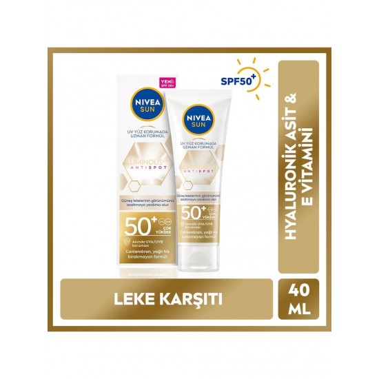 NIVEA SUN YUZ LUMINOUS ANTISPOT SPF50 40 ML NIVEA SUN YUZ LUMINOUS ANTISPOT SPF50 40 ML