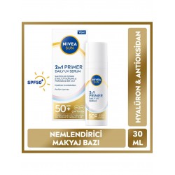 Nivea Sun Spf50 Primer Nemlendirici Makyaj Bazı 30ml, Kusursuz,Uzun Süreli Makyaj, , Hyaluron, Antioksidan Nivea Sun Spf50 Primer Nemlendirici Makyaj Bazı 30ml, Kusursuz,Uzun Süreli Makyaj, , Hyaluron, Antioksidan