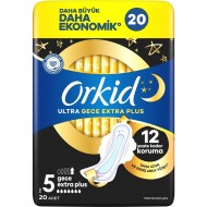 Orkid Hijyenik Ped Ultra Gece Ekstra Plus 20 Adet