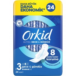 Orkid Ultra Gece & Gündüz (Boy 3) 24 adet Hijyenik Ped Orkid Ultra Gece & Gündüz (Boy 3) 24 adet Hijyenik Ped