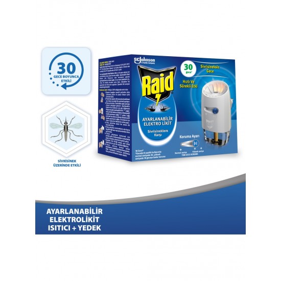 Raid Ayarlanabilir Elektrolikit 30 Gece 21 ml Raid Ayarlanabilir Elektrolikit 30 Gece 21 ml