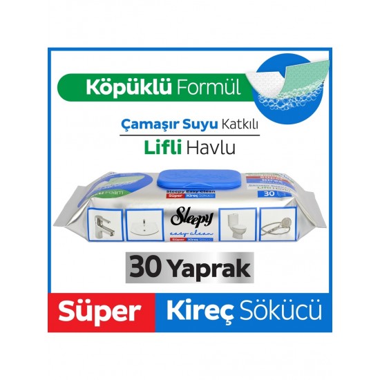 Sleepy Easy Clean Süper Kireç Sökücü Havlu 30 Yaprak