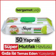  Sleepy Easy Clean Süper Yüzey Temizlik Mutfak Havlusu&Mendili Bergamot Yağlı 50 Yaprak