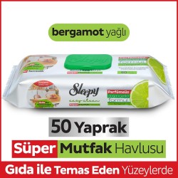 Sleepy Easy Clean Süper Yüzey Temizlik Mutfak Havlusu&Mendili Bergamot Yağlı 50 Yaprak  Sleepy Easy Clean Süper Yüzey Temizlik Mutfak Havlusu&Mendili Bergamot Yağlı 50 Yaprak