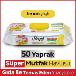 Sleepy Easy Clean Süper Yüzey Temizlik Mutfak Havlusu&Mendili Limon Yağlı 50 Yaprak  Sleepy Easy Clean Süper Yüzey Temizlik Mutfak Havlusu&Mendili Limon Yağlı 50 Yaprak