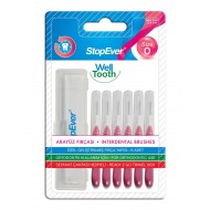 StopEver Well Tooth Metal Arayüz Fırçası ISO 0 0,4 mm Pembe 1 Adet – Plastik Kaplı, Aromasız, Dar Diş Aralıklarına Uygun