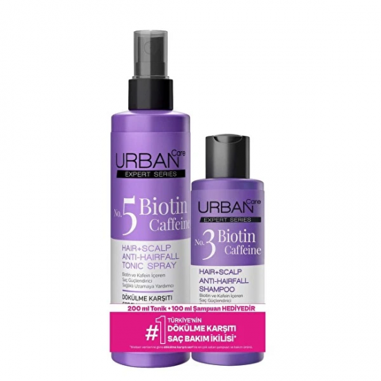 URBAN BIOTIN CAFFEINE TONIK 200ML+SAMPUAN 100ML URBAN BIOTIN CAFFEINE TONIK 200ML+SAMPUAN 100ML